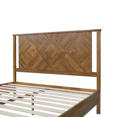 The Gileteen Solid Wood King Sized Bed in Rustic Dark Brown