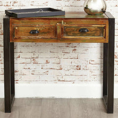 Aspen Reclaimed Wood Industrial Desk Hall Table Console 90cm