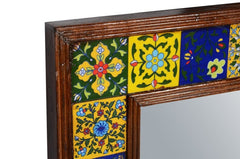 Hand Carved Tile Solid Wood Mirror Frame 106