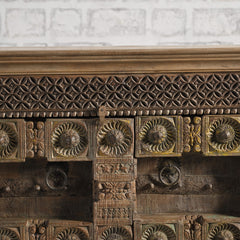 Indian Handmade Carved Solid Wood Cabinet