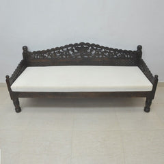 Mughal Garden Hand Carved Balinese Daybed Chocolate XL