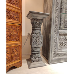 Indian Hand Carved Solid Wood Side Table 02