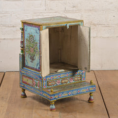 Pandora Indian Floral Hand Painted Solid Wood Cabinet In Multicolour