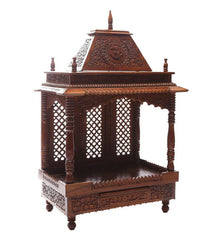 Sheesham Wood Handmade Mandir Home Temple In Brown