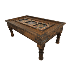 Mughal Hand Painted Solid Wood Coffee Table C25