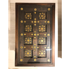 Indian Antique Brass Work Solid Wood Coffee Table C40