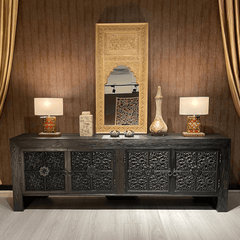 Indian Hand Carved Solid Wood TV Unit 20