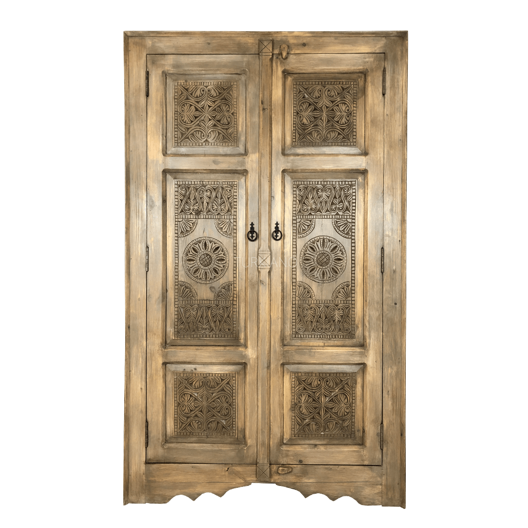 Indian Hand Carved Solid Wooden Cupboard Wardrobe D22