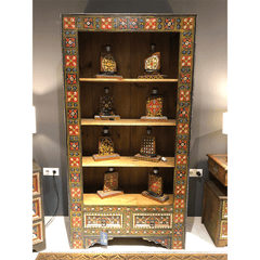 Mughal Hand Painted Solid Wood Bookshelf B23