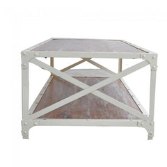 Angle Industrial French Coffee Table White 135x70cm