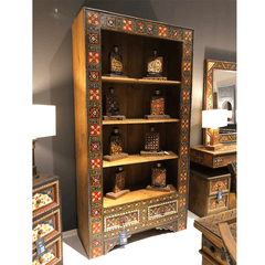 Mughal Hand Painted Solid Wood Bookshelf B23