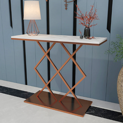 The Attic Avril Metal and Marble Console Table Copper