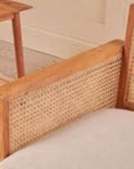 The Gileteen Wooden Rattan Cane Arm Chair for Living Room Acacia Wood