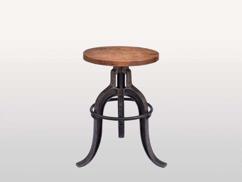 Industrial Adjustable Stool Wooden Top – Make My Piece
