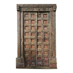 Indian Vintage Antique Hand Carved Teak Wood Door 138