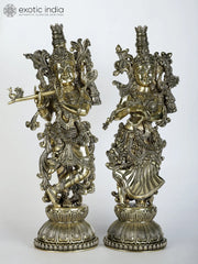 Indian Lord Radha Krishna Brass Statue