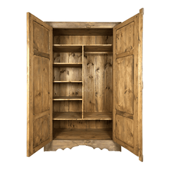 Indian Hand Carved Solid Wooden Cupboard Wardrobe D22
