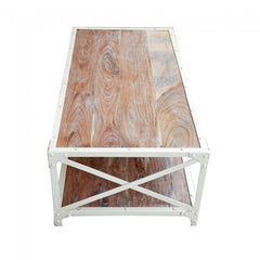 Angle Industrial French Coffee Table White 135x70cm