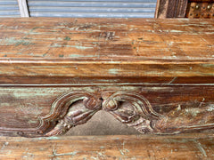 Antique Indian Hand Carved Solid Wood Console Hall Table