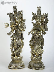 Indian Lord Radha Krishna Brass Statue