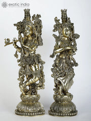 Indian Lord Radha Krishna Brass Statue