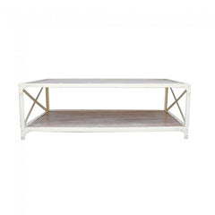 Angle Industrial French Coffee Table White 135x70cm