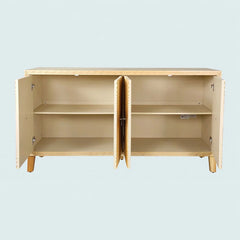 Indian Handmade Solid Wood Scatter Pattern Carved Sideboard