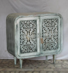 Indian Hand Carved Solid Wood Cabinet D64