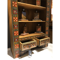 Mughal Hand Painted Solid Wood Bookshelf B23