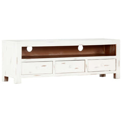 AVALON Solid wood 3DrawerTv Unit Whitewash 120cm