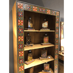 Mughal Hand Painted Solid Wood Bookshelf B23