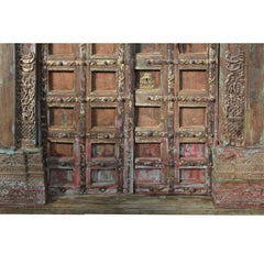 Indian Vintage Antique Hand Carved Teak Wood Door 138