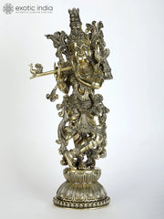 Indian Lord Radha Krishna Brass Statue