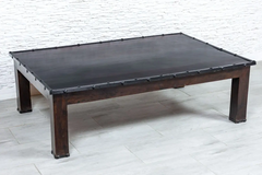 Indian Hand Industrial Lava Solid Wooden Hall Table Coffee Table 153x103x46cm Black