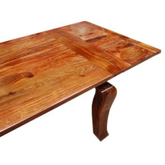 Boston Rustic Wood Extension Cabriole Legs Dining Table Honey