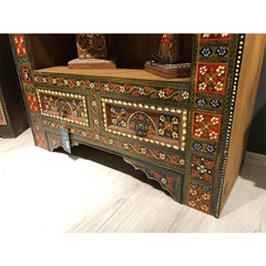 Mughal Hand Painted Solid Wood Bookshelf B23