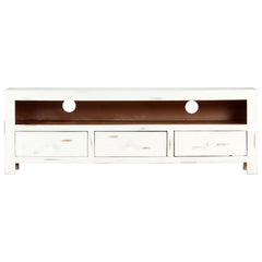 AVALON Solid wood 3DrawerTv Unit Whitewash 120cm