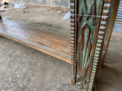Antique Indian Hand Carved Solid Wood Console Hall Table