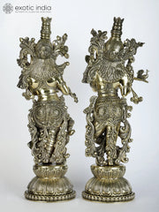 Indian Lord Radha Krishna Brass Statue