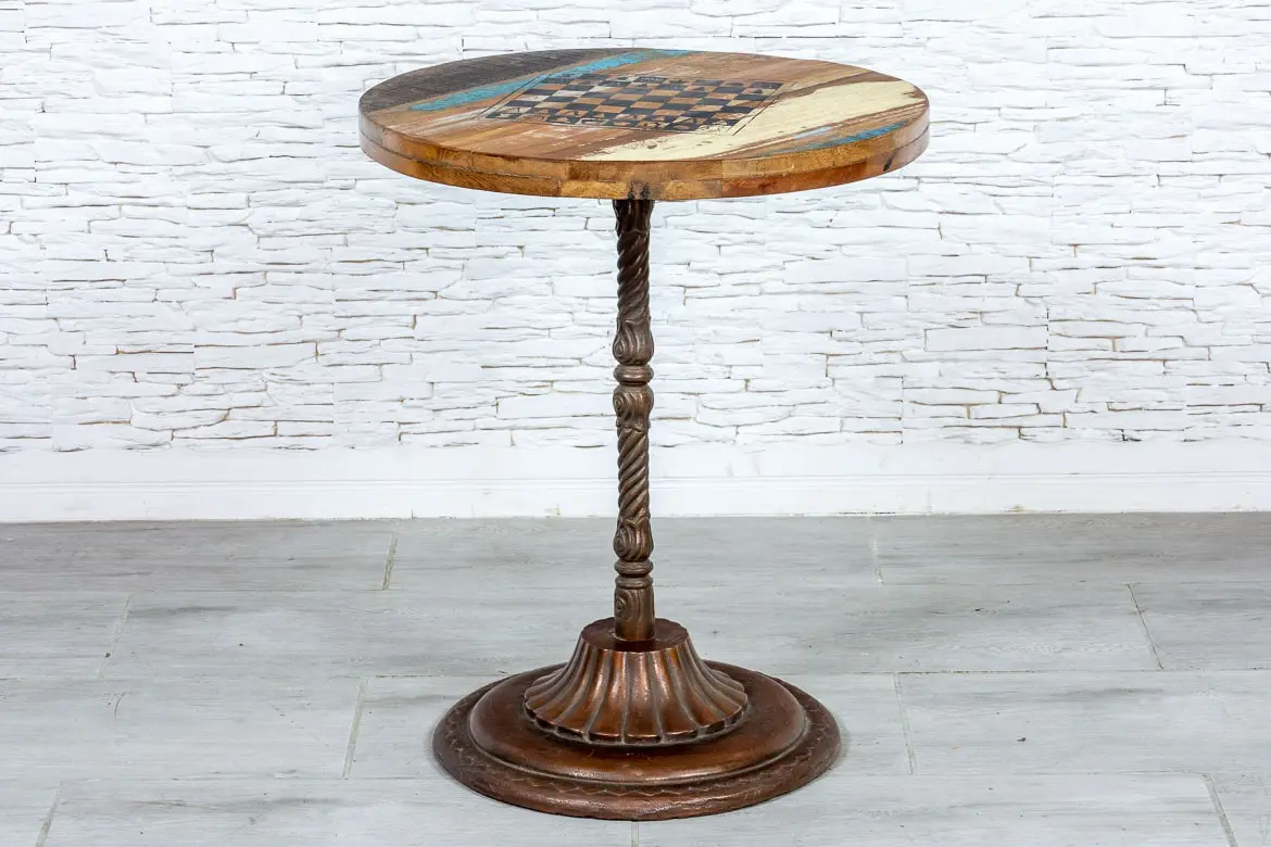 Indian Hand Industrial Solid Wooden Hall Table Coffee Table 60x60x73cm Natural