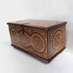 Maaya Bone Inlay Teak Brown Coffee Table Blanket Box