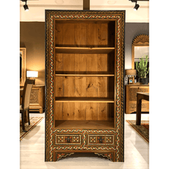 Mughal Hand Painted Solid Wood Bookshelf B24