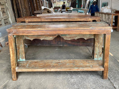 Antique Indian Hand Carved Solid Wood Console Hall Table