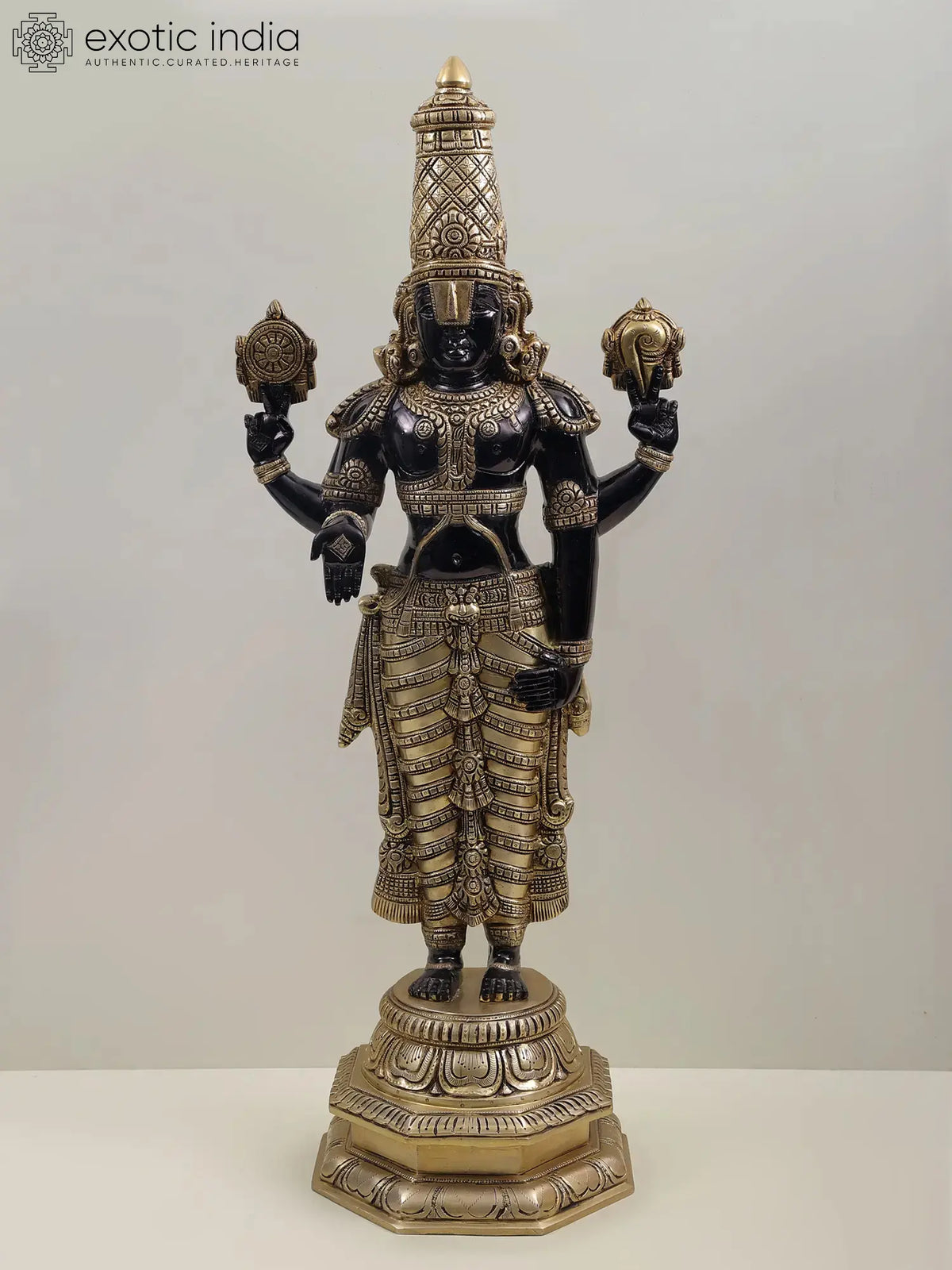 Indian Lord Tirupati Balaji Brass Statue