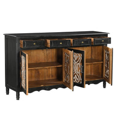 Hand Carved Jali Solid Wood Sideboard S80