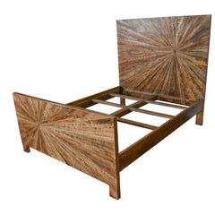 The Gileteen Starburst Design Solid Wood Bed Frame Brown