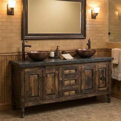 Indian Reclaimed Hand Carved Reclaimed Wood Bathroom Vanity D118