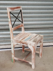 Liberty Reclaimed Wood Seating Chair With X - Design