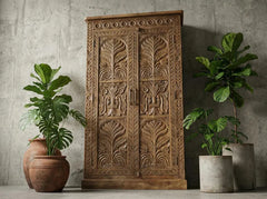 Hand Carved Solid Wooden Cabinet Cupboard Wardrobe D144