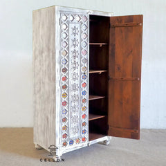 Indian Hand Carved Solid Wooden Cupboard Wardrobe D51